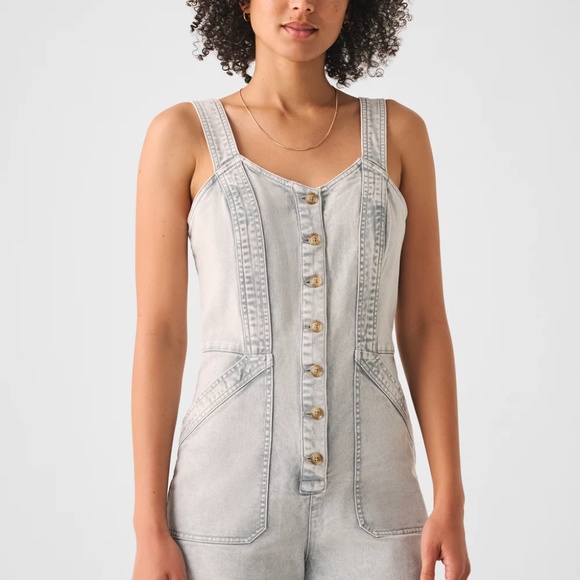 Faherty Gia Jumpsuit Overalls Neutral Gray - Size Small - Picture 2 of 12